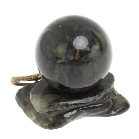 Шар 4,5 см на подставке &amp;quot;Ящерица&amp;quot; из лабродарита 126880
