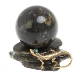 Шар 4,5 см на подставке "Ящерица" из лабродарита