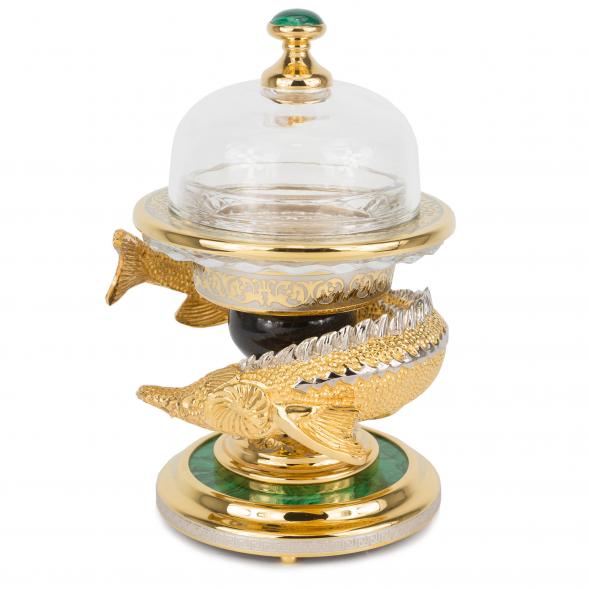 Икорница &amp;quot;Осетр&amp;quot; на малахите Златоуст 117868