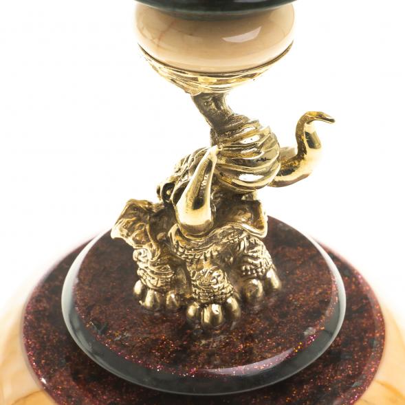 Сувенир шар антистресс из мрамора и бронзы &amp;quot;Слон&amp;quot; 123890