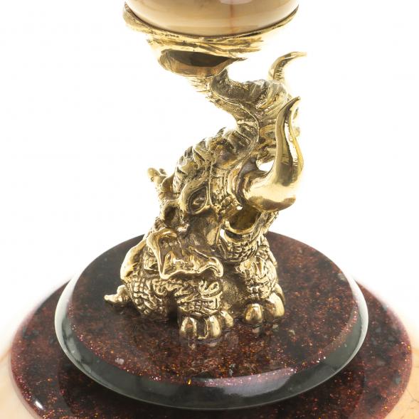 Сувенир шар антистресс из мрамора и бронзы &amp;quot;Слон&amp;quot; 123890