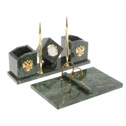 Настольный набор "Куб" из шабровского змеевика