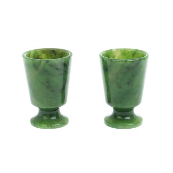 Набор рюмок из нефрита 2 шт 4х4х6 см 30 мл 128300