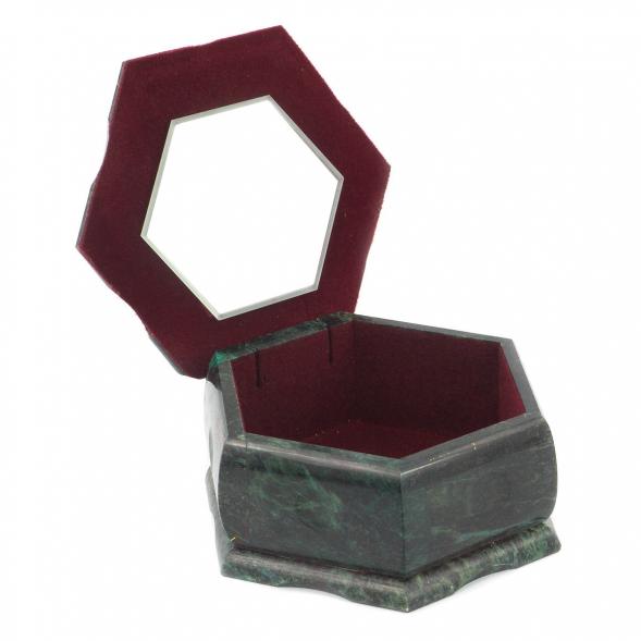 Шкатулка с иллюстрацией &amp;quot;Две ящерицы&amp;quot; камень змеевик 14х12,5х7 см 119723