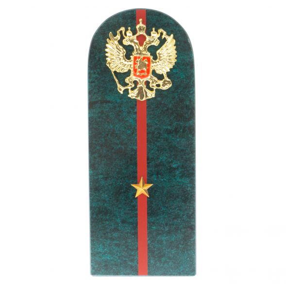 Сувенир погон &amp;quot;Младший лейтенант МВД&amp;quot; камень змеевик 129048