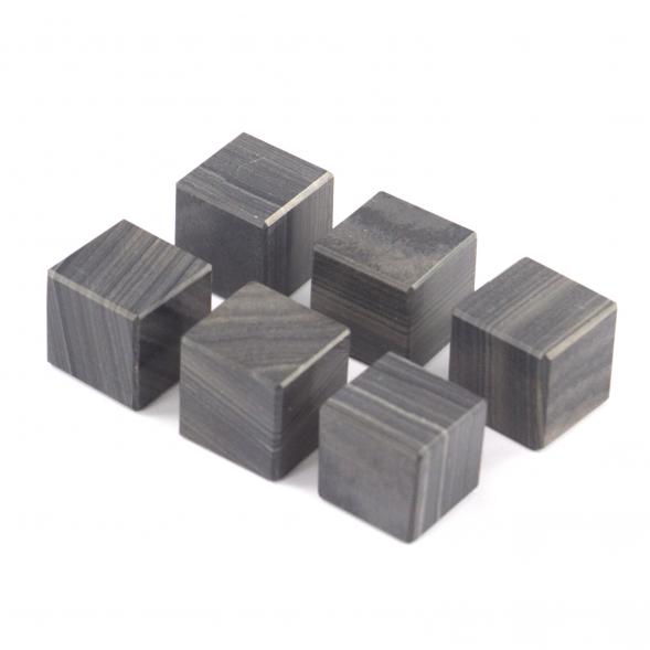 Камни для охлаждения виски комплект 6 кубиков полосатый мрамор 121588