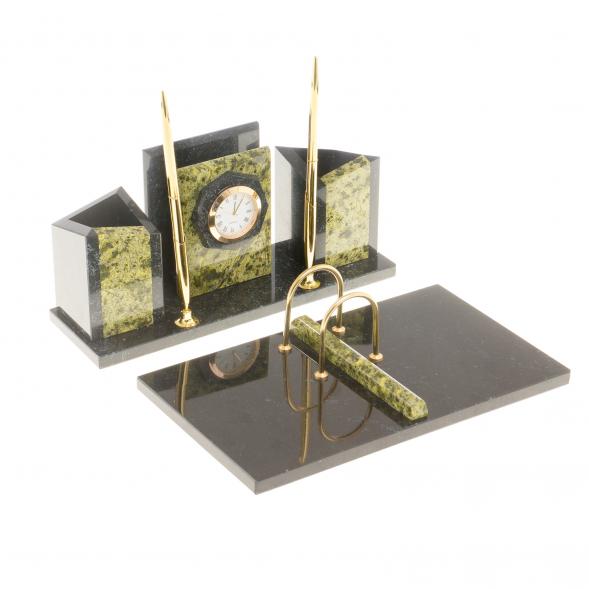 Письменный набор &amp;quot;Грани&amp;quot; из змеевика 124160