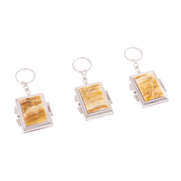 Складное зеркало брелок из оникса прямоугольное 126582