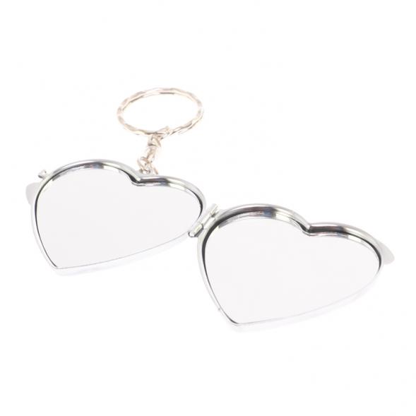 Складное зеркало брелок из камня пегматит Сердце 126656