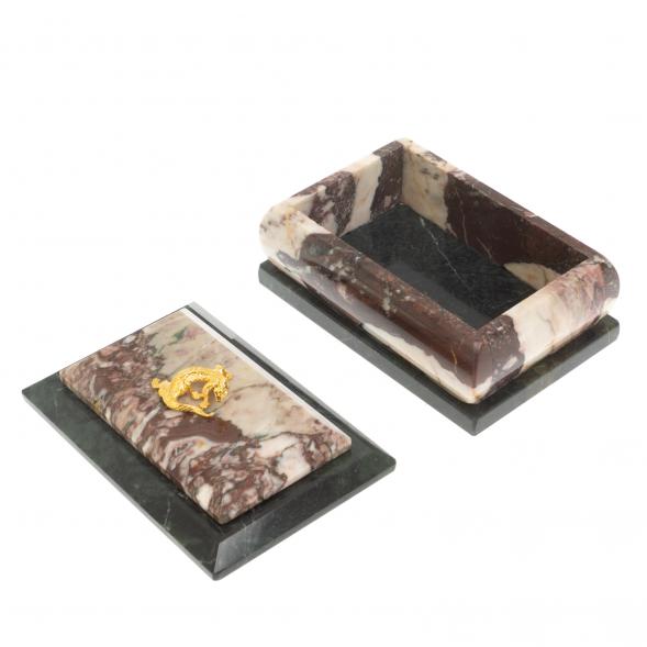 Шкатулка из креноида с круглой ящерицей 12х8х7 см 127117