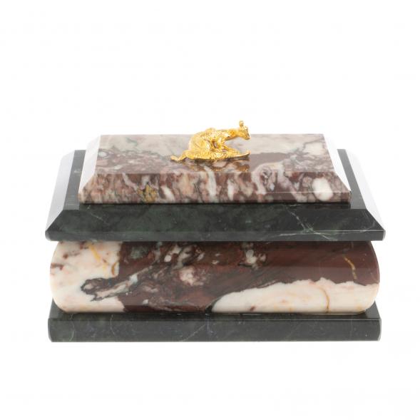 Шкатулка из креноида с круглой ящерицей 12х8х7 см 127117