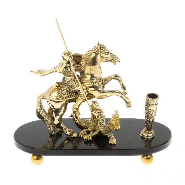 Статуэтка &amp;quot;Георгий Победоносец&amp;quot; подставка долерит с ручкой 128681