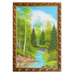 Картина "Летний пейзаж" багет №9 60х90 см, каменная крошка