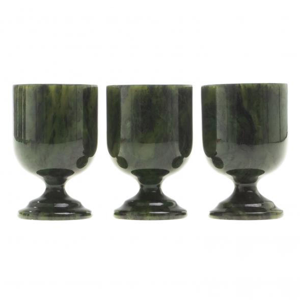 Набор рюмок из нефрита 3 шт 40мл 4,3х6,5 см 123710