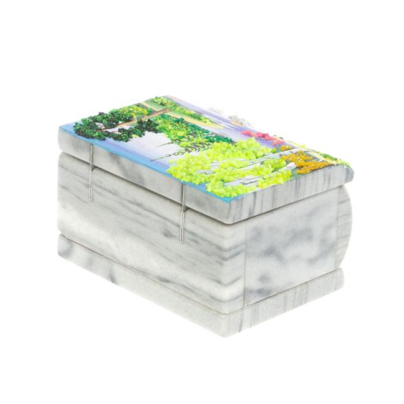 Шкатулка с рисунком &amp;quot;Лето&amp;quot; серый мрамор 10х6,5х6 см 127517