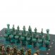 Шахматы &amp;quot;Рыцари&amp;quot; фигуры бронза / патина 28х28 см из змеевика 128219