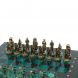 Шахматы &amp;quot;Рыцари&amp;quot; фигуры бронза / патина 28х28 см из змеевика 128219