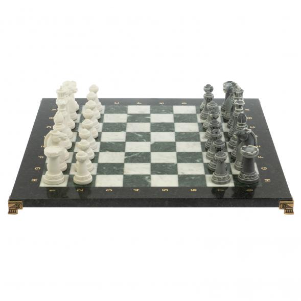 Шахматы подарочные &amp;quot;Стаунтон&amp;quot; 44х44 см мрамор / шабровский змеевик 129357