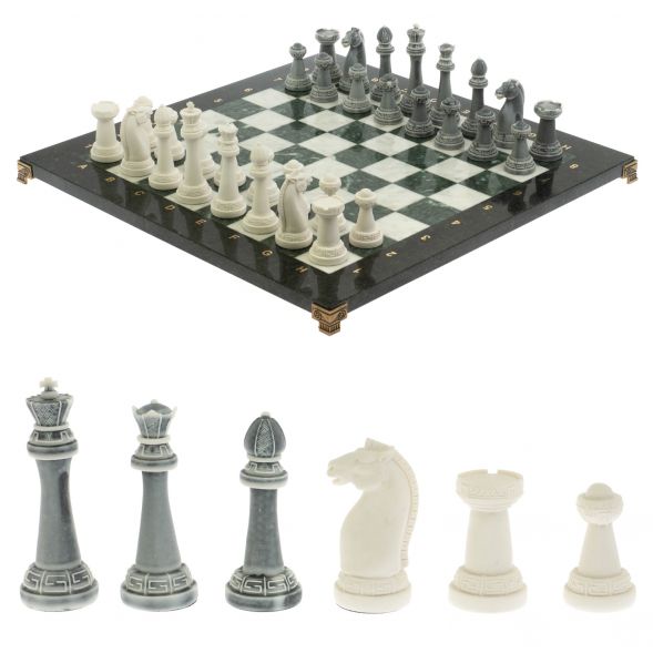 Шахматы подарочные &amp;quot;Стаунтон&amp;quot; 44х44 см мрамор / шабровский змеевик 129357