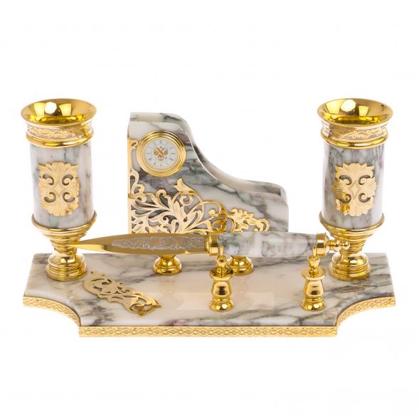 Письменный прибор &amp;quot;Меценат&amp;quot; из мрамора Златоуст 125018