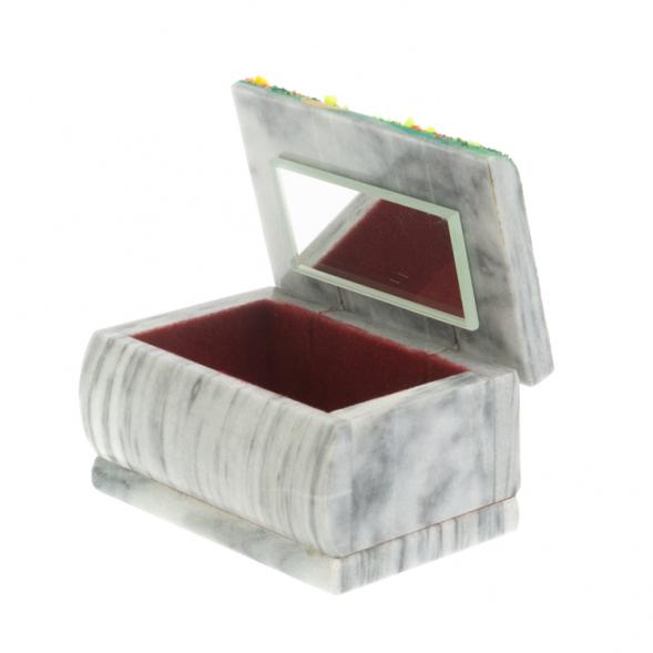 Шкатулка с рисунком &amp;quot;Осень&amp;quot; серый мрамор 10х6,5х6 см 127518