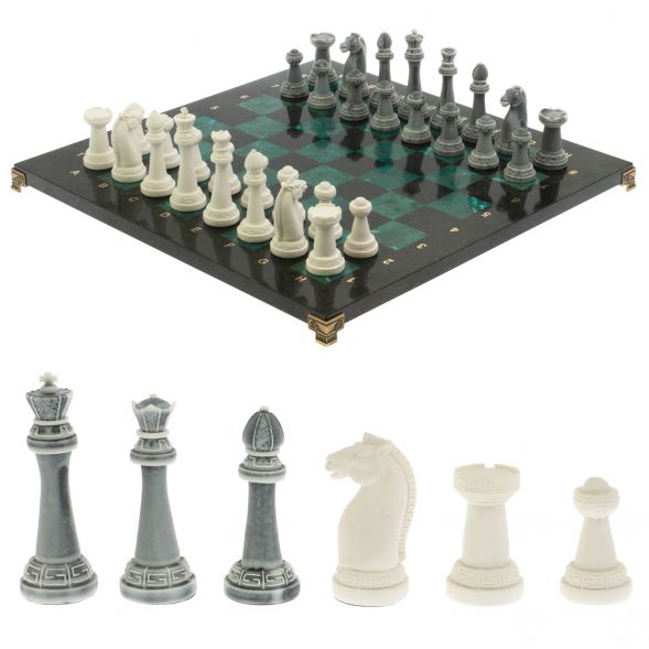 Шахматы подарочные &amp;quot;Стаунтон&amp;quot; 44х44 см шабровский змеевик 129358