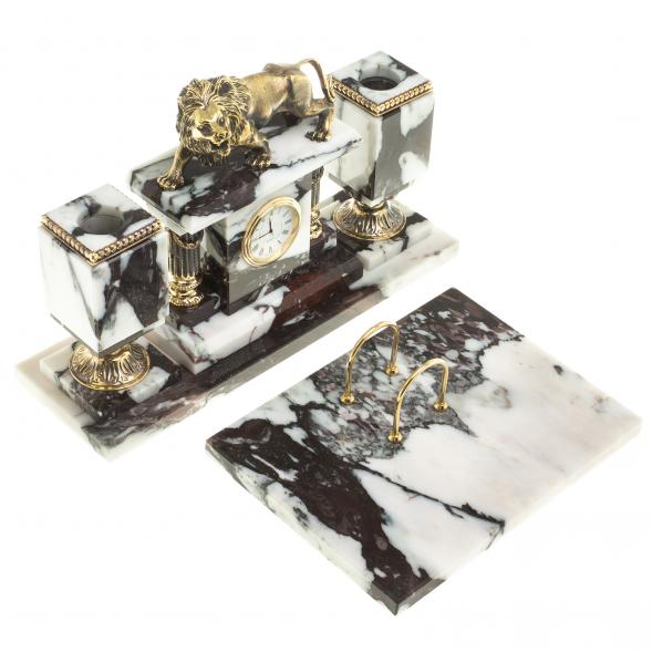 Письменный прибор &amp;quot;Рычащий лев&amp;quot; камень мрамор 124071