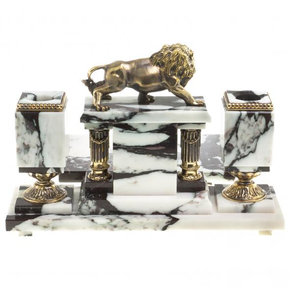 Письменный прибор &amp;quot;Рычащий лев&amp;quot; камень мрамор 124071