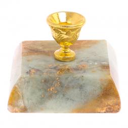 Подсвечник церковный из офиокальцита 4,5х4,5х3,5 см