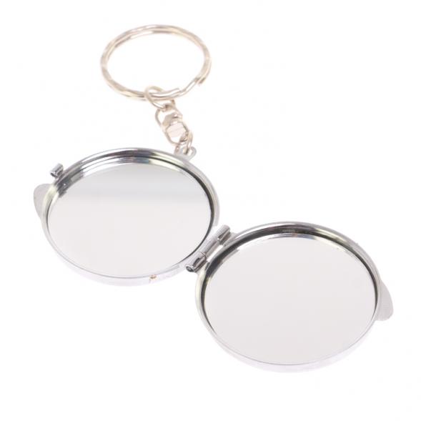 Складное зеркало брелок из камня пегматит круглое 126659