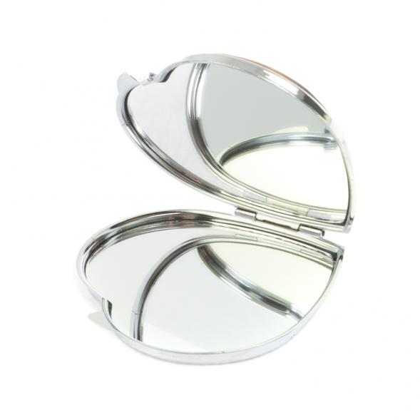 Зеркало карманное &amp;quot;Сердце&amp;quot; тигровый глаз цвет серебро 127361