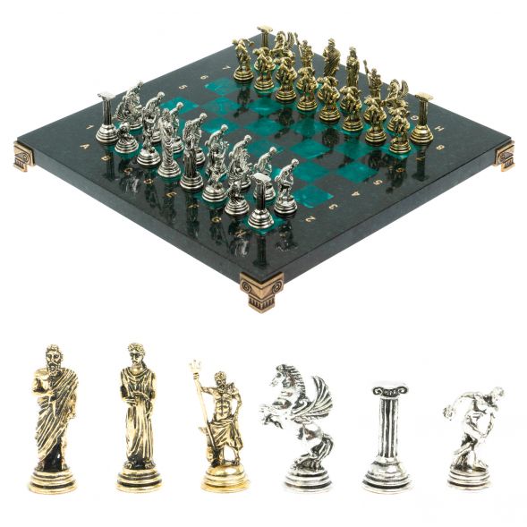 Шахматы &amp;quot;Олимпийские игры&amp;quot; 28х28 см из змеевика 128221