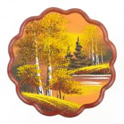 Панно круглое &amp;quot;Осень золотая&amp;quot; 20х20 см каменная крошка