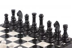 Шахматы из мрамора и змеевика 43х43 см