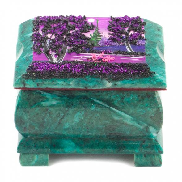 Шкатулка с расписной крышкой Рассвет 10х8х7 см 120090