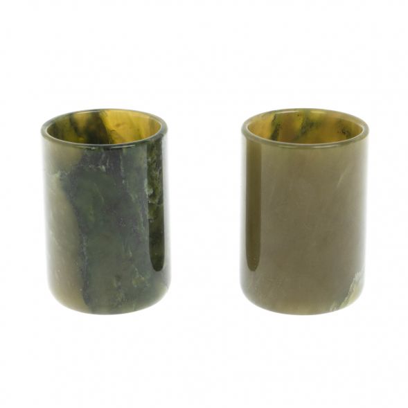 Набор стопок из нефрита  2 шт 4х5,5 см 50 мл 129282