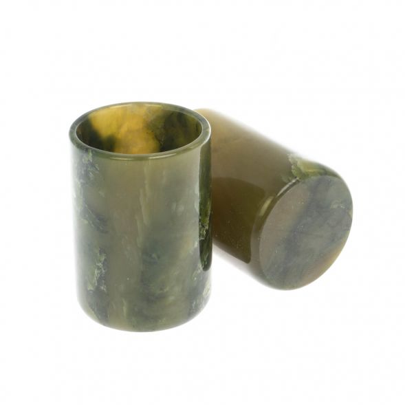 Набор стопок из нефрита  2 шт 4х5,5 см 50 мл 129282
