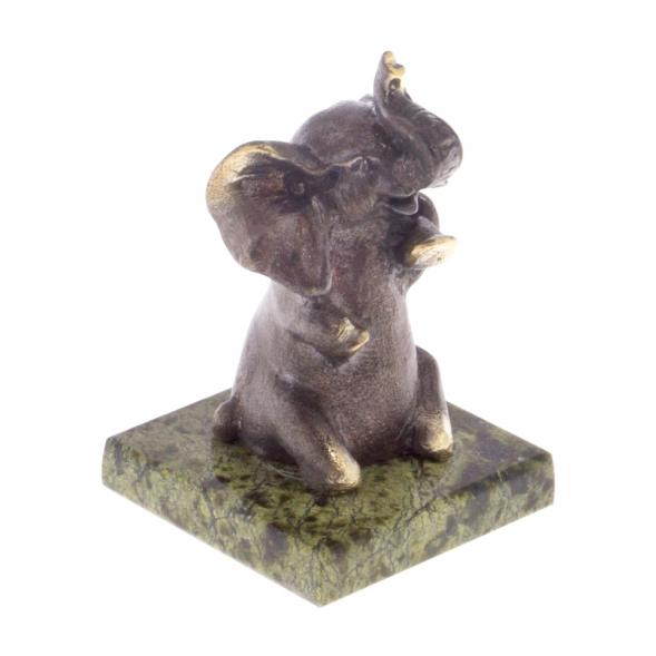 Статуэтка из бронзы &amp;quot;Слон&amp;quot; на змеевике 122194