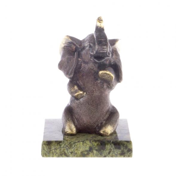 Статуэтка из бронзы &amp;quot;Слон&amp;quot; на змеевике 122194