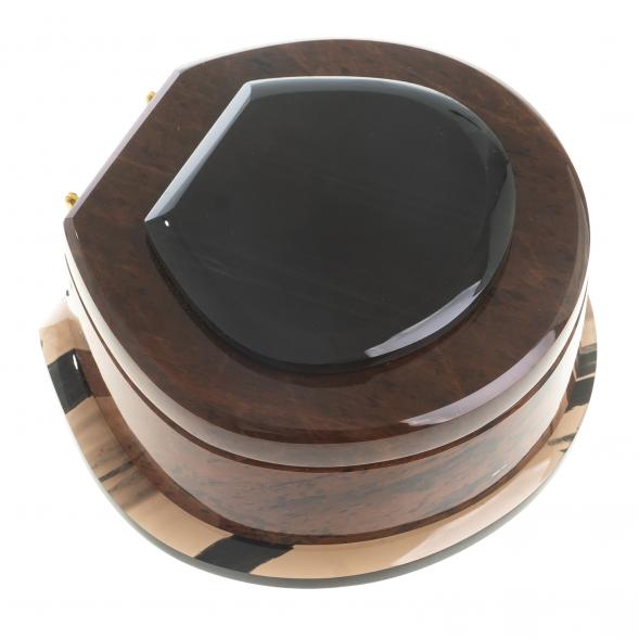 Шкатулка &amp;quot;Ракушка&amp;quot; камень обсидиан 12,5х12,5х5 см 122970