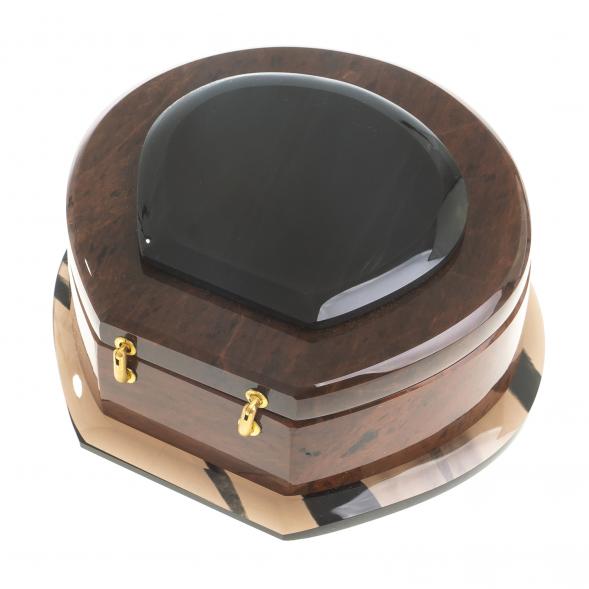 Шкатулка &amp;quot;Ракушка&amp;quot; камень обсидиан 12,5х12,5х5 см 122970