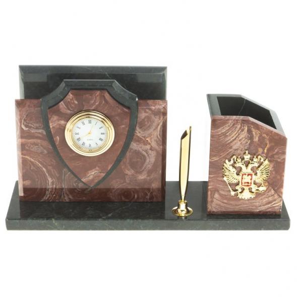 Настольная визитница &amp;quot;Щит&amp;quot; из лемезита 123802