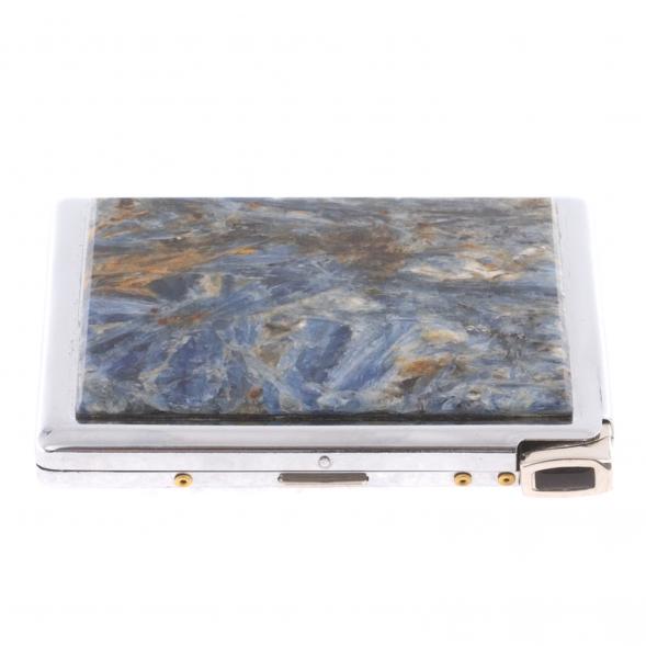 Портсигар на 10 сигарет с зажигалкой камень кианит 124624