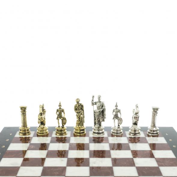 Шахматы сувенирные &amp;quot;Древний Рим&amp;quot; из камня мрамор и лемезит 44х44 см 121407