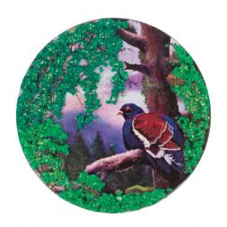 Магнит с рисунком &amp;quot;Глухарь на ветке&amp;quot; змеевик