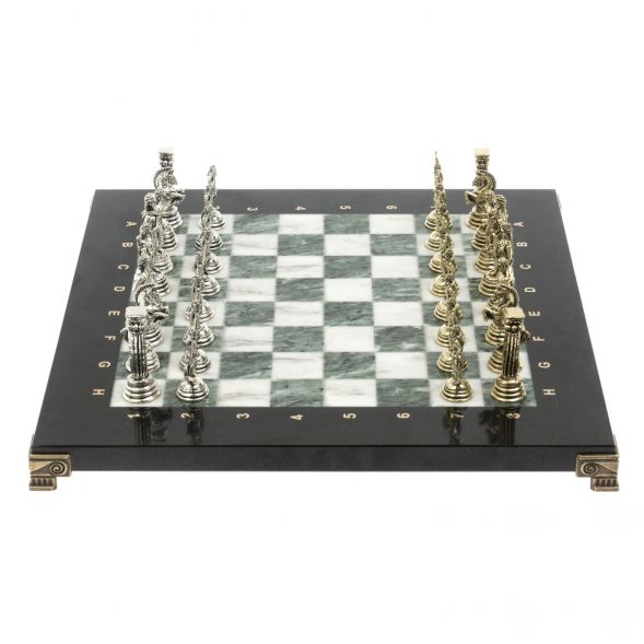 Шахматы подарочные &amp;quot;Посейдон&amp;quot; 32х32 см из змеевика и мрамора 128224