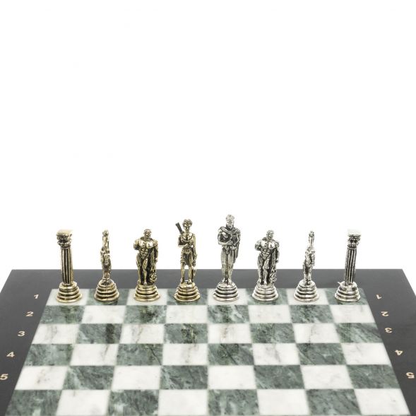 Шахматы подарочные &amp;quot;Посейдон&amp;quot; 32х32 см из змеевика и мрамора 128224