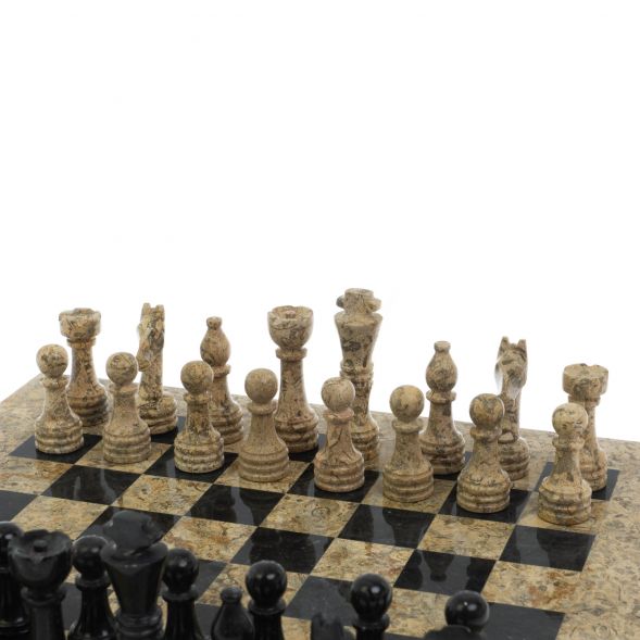Шахматы &amp;quot;Игрок&amp;quot; из ракушечника и мрамора 38х38 см 129207
