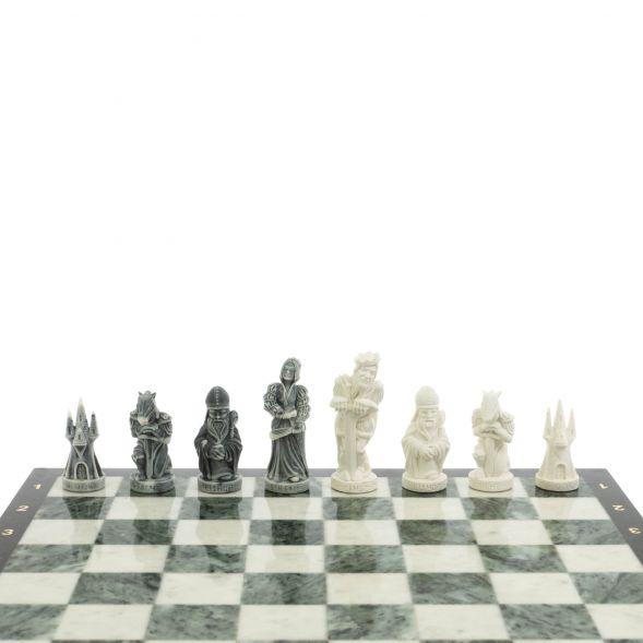 Шахматы подарочные &amp;quot;Средневековье&amp;quot; доска 40х40 см змеевик / мрамор 129361