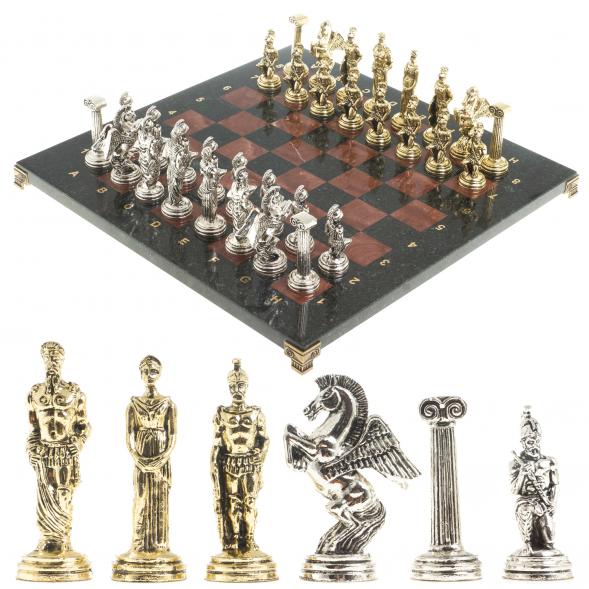 Шахматы &amp;quot;Восточные&amp;quot; доска 40х40 см лемезит змеевик фигуры металл 122627
